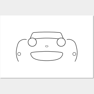 Austin-Healey "frogeye" Sprite British classic car minimalist outline graphic (black) Posters and Art